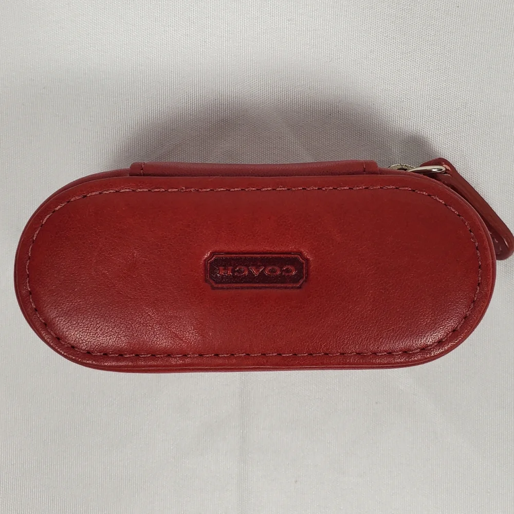 Coach Red Lipstick Holder Case With Mirror Vtg - Picture 3 of 9
